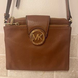 Michael Kors Tan Crossbody Bag with Gold Accents